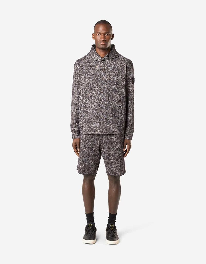 Stone Island Burgundy Melange Print Shorts