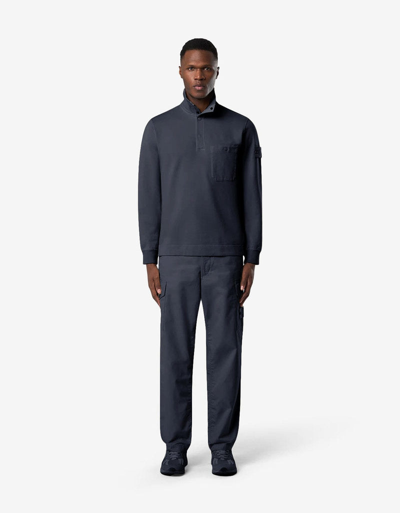 Stone Island Ghost Blue Half-Snap Sweatshirt