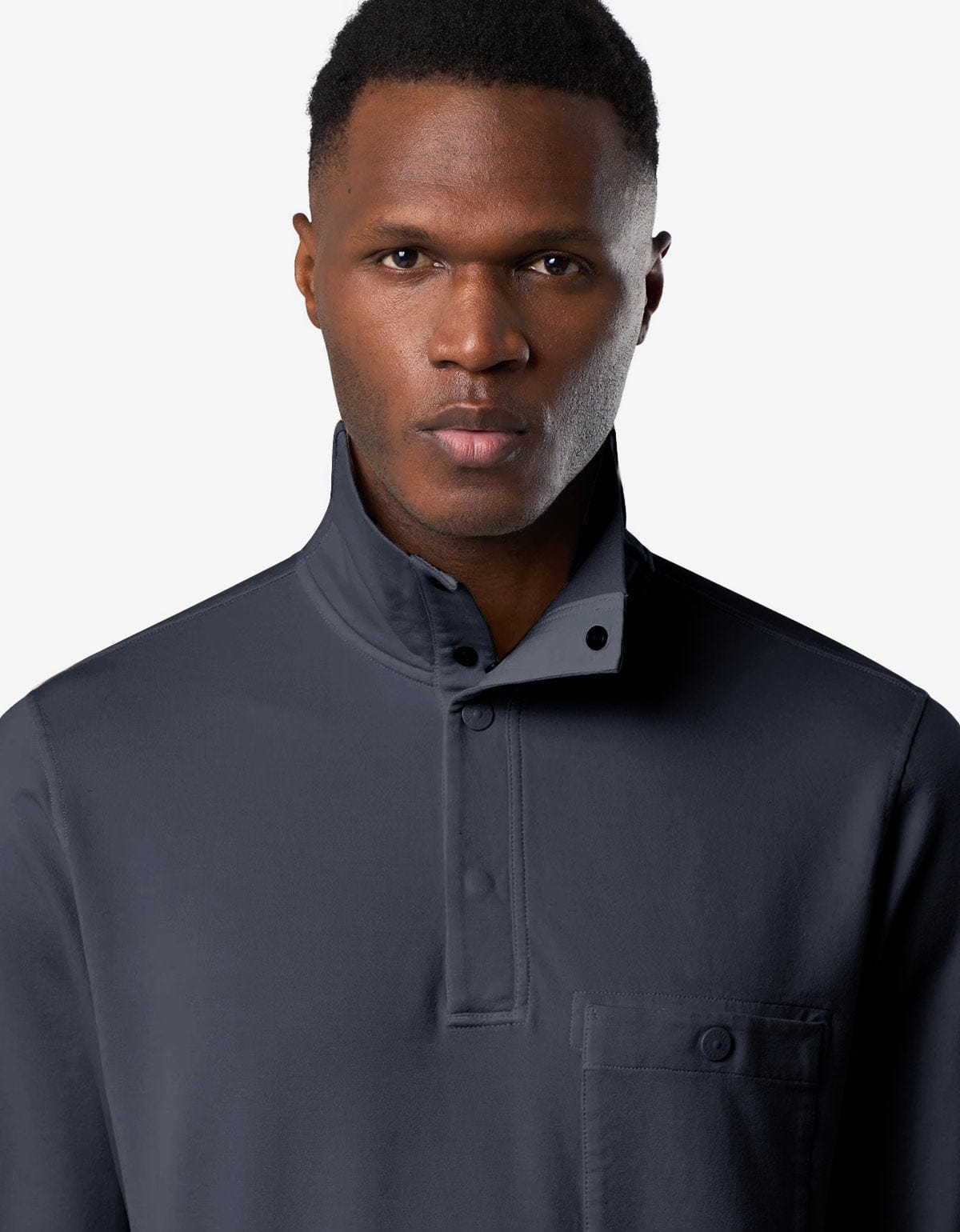Stone Island Ghost Blue Half-Snap Sweatshirt