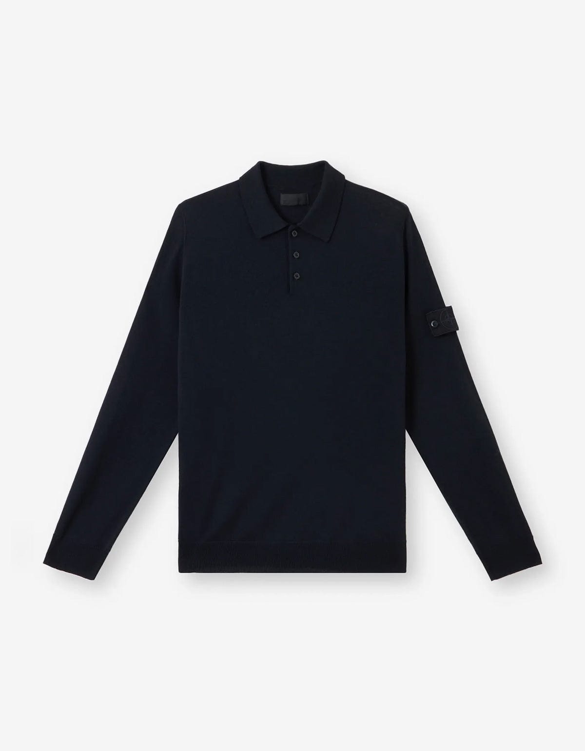【Stone 】LS POLO◆K1S155100063S00B2 Stone Island Ghost Blue Wool LS Polo Shirt – Zoo Fashions