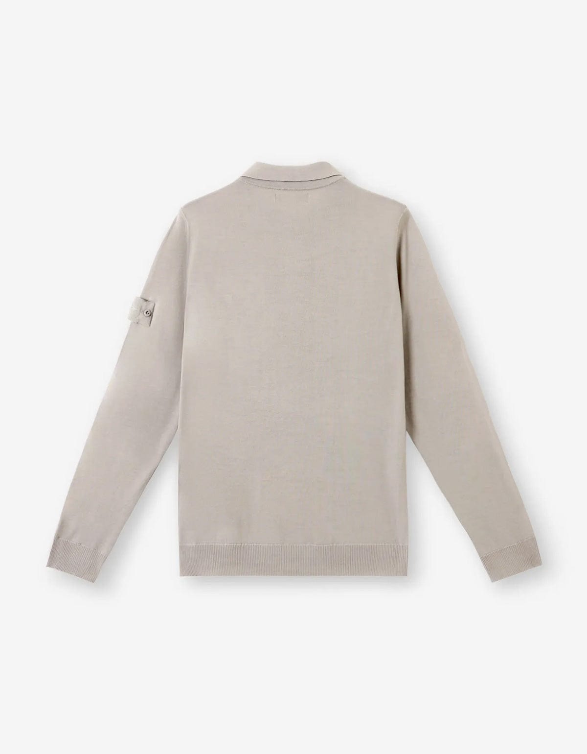 Stone Island Ghost Grey Wool LS Polo Shirt