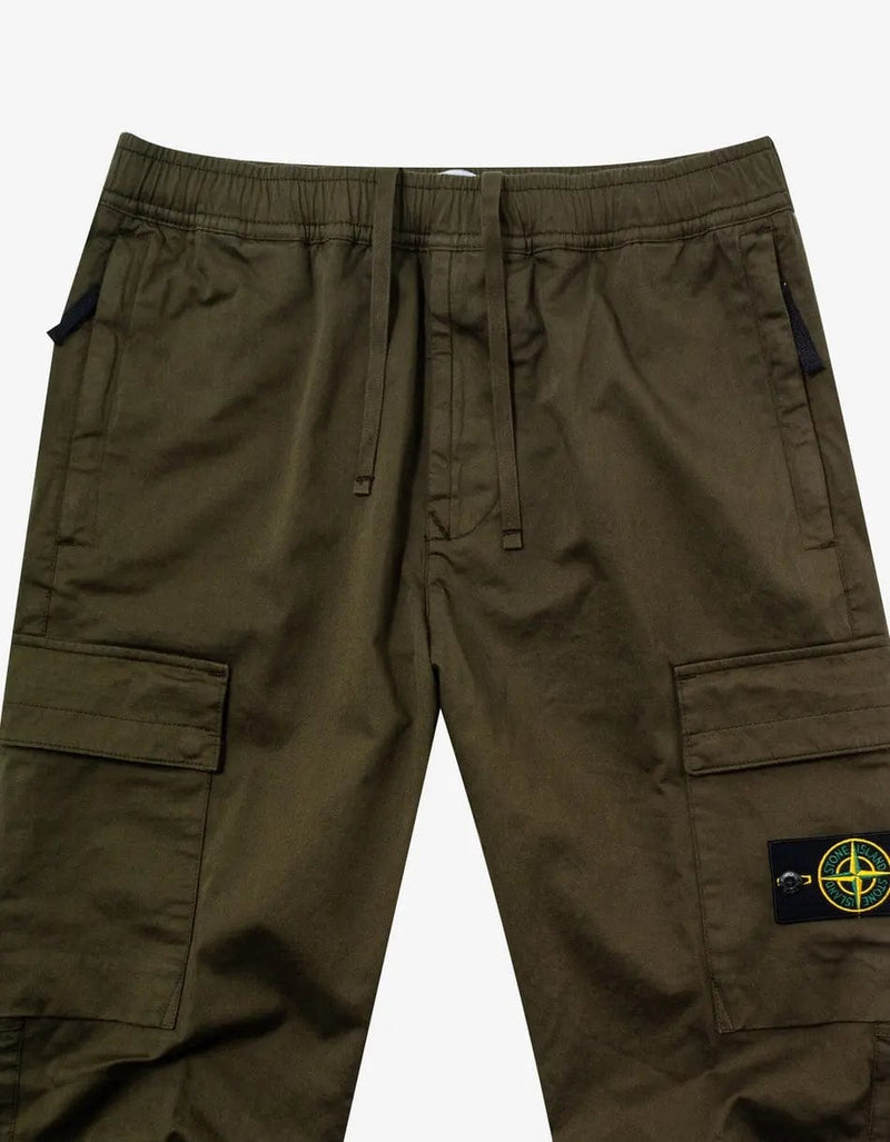 Stone Island Green Garment Dyed Cargo Trousers