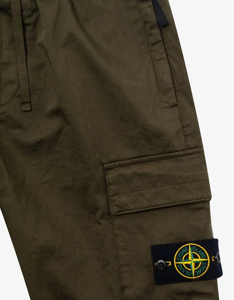 Stone Island Green Garment Dyed Cargo Trousers