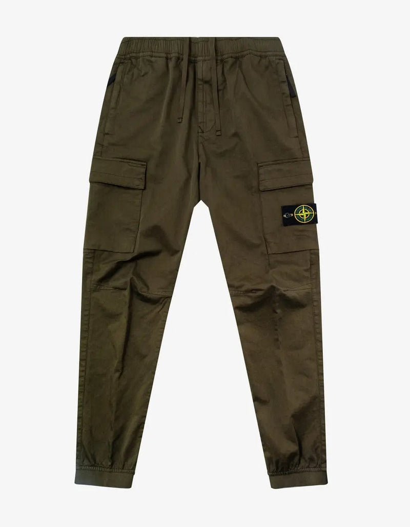 Stone Island Green Garment Dyed Cargo Trousers