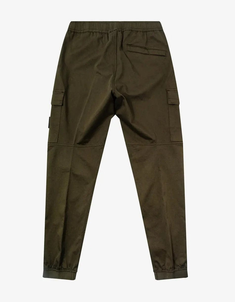 Stone Island Green Garment Dyed Cargo Trousers