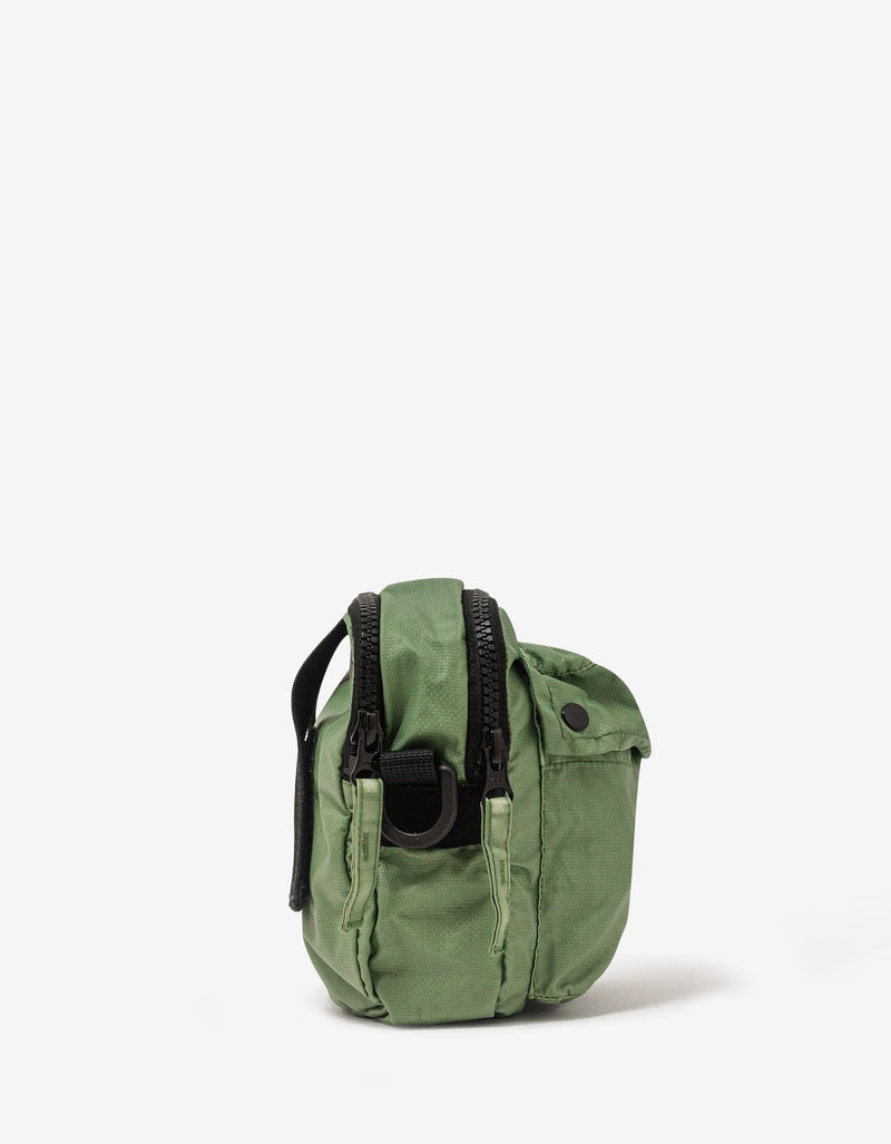 Stone Island Green Mussola Gommata-TC Canvas Pouch Bag