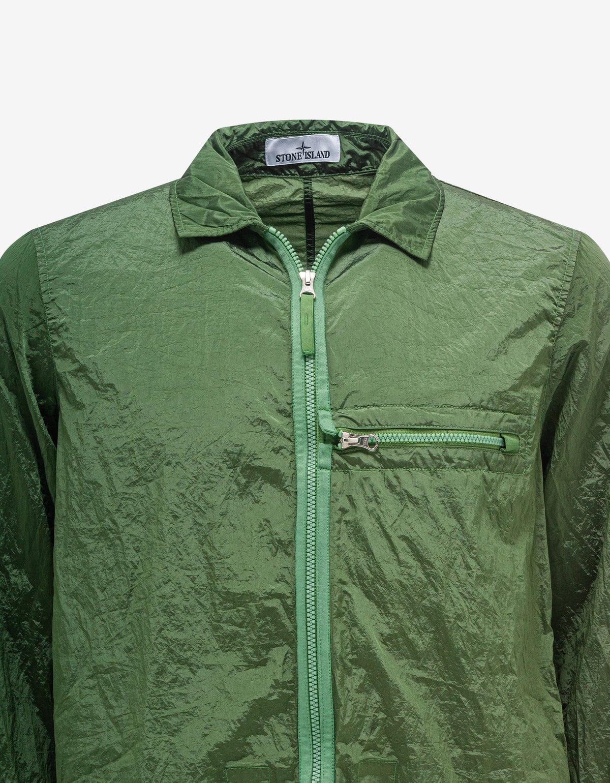 Stone Island Green Nylon Metal Overshirt