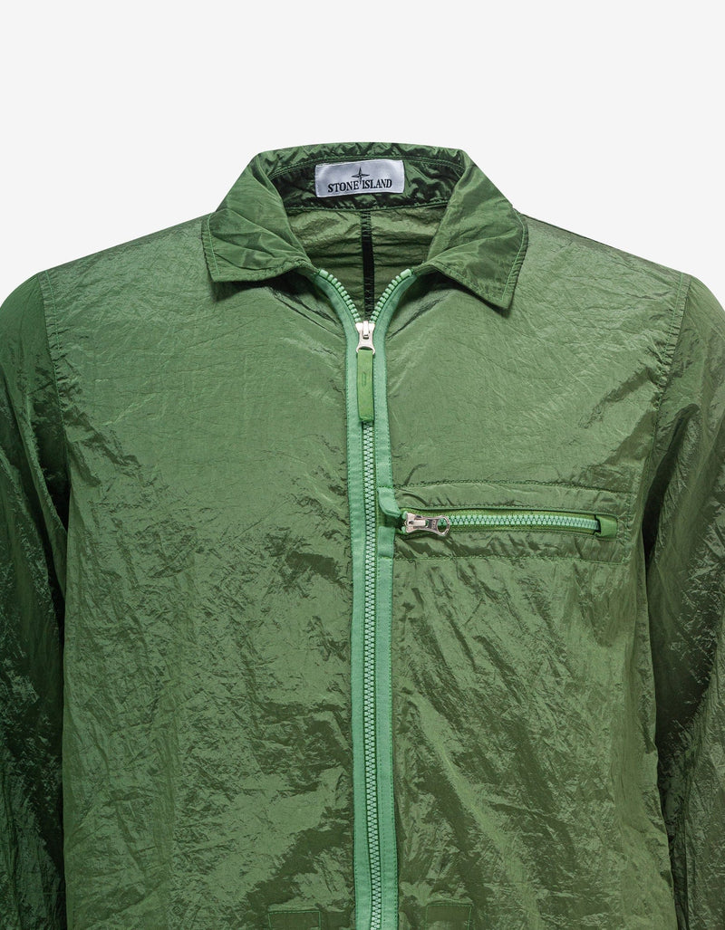 Stone Island Green Nylon Metal Overshirt