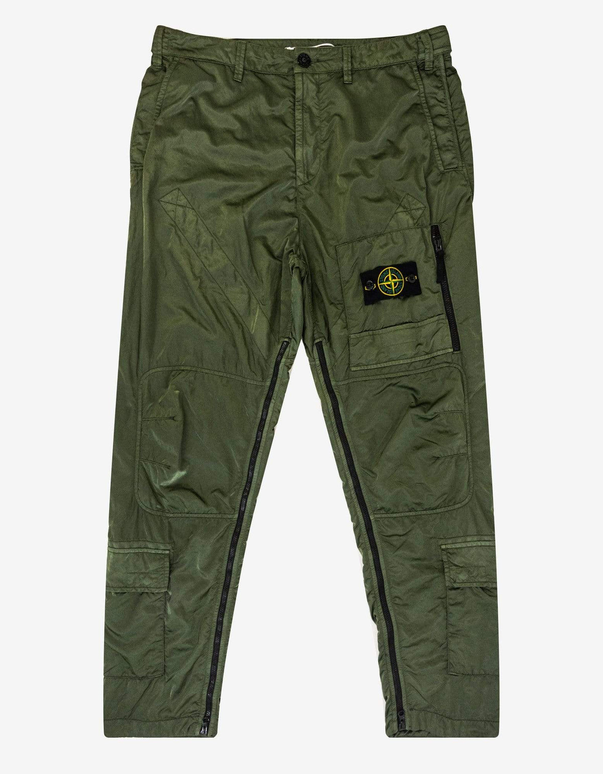 Stone Island Green Nylon Raso-TC Helicopter Pants