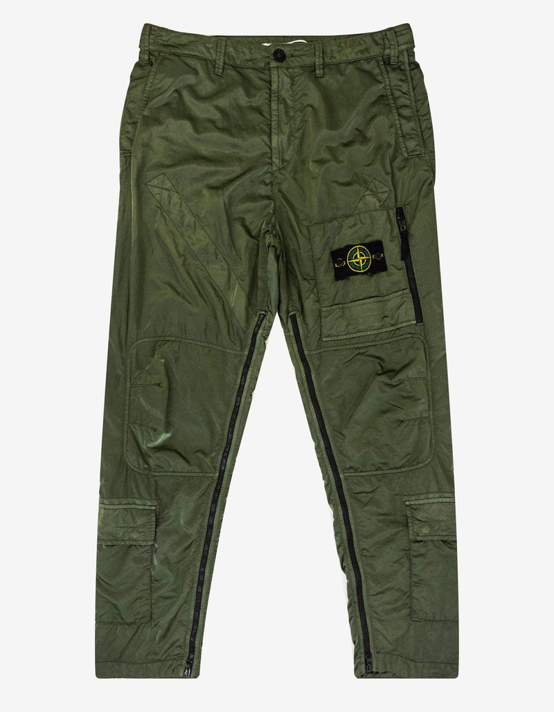 Stone Island Green Nylon Raso-TC Helicopter Pants