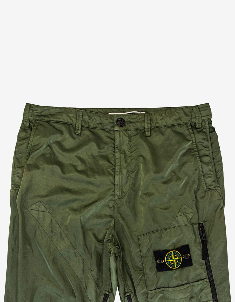 Stone Island Green Nylon Raso-TC Helicopter Pants