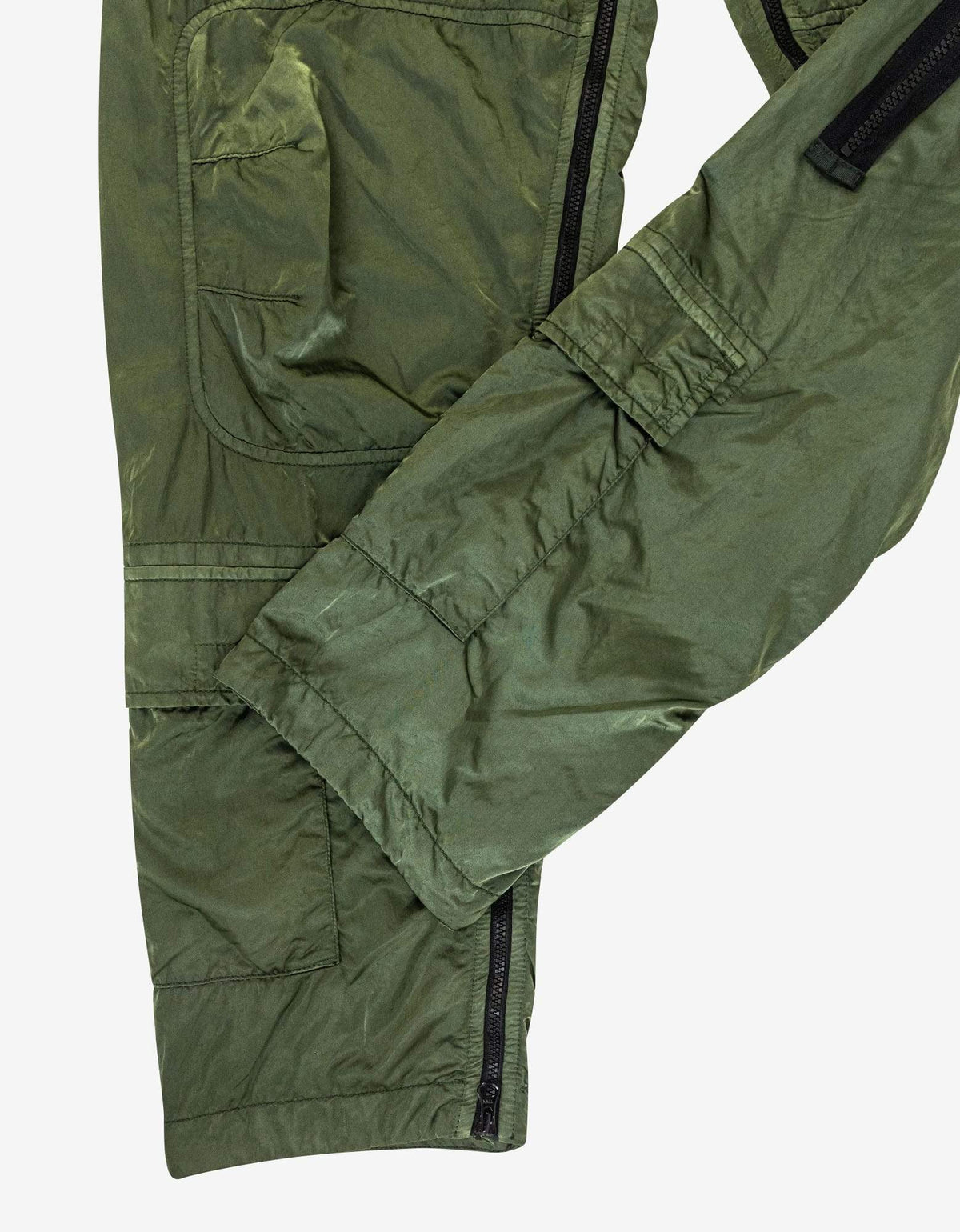 Stone Island Green Nylon Raso-TC Helicopter Pants