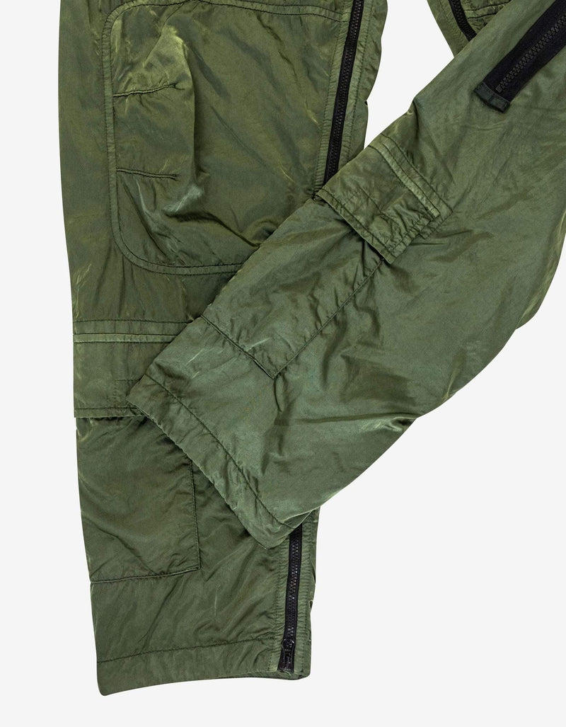 Stone Island Green Nylon Raso-TC Helicopter Pants