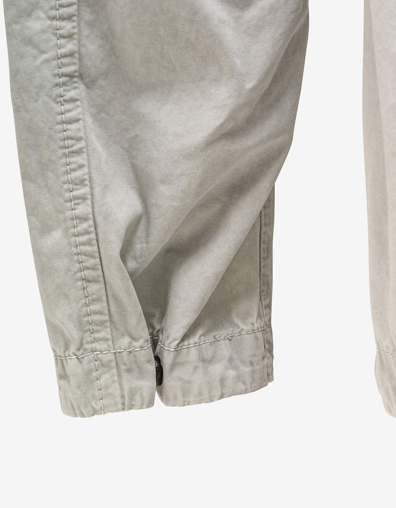 Stone Island Grey Brushed Cotton Canvas Zip Overshirt