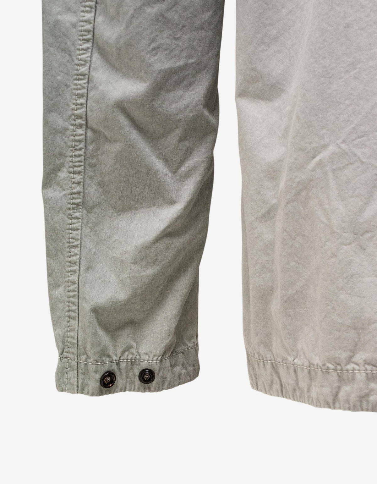 Stone Island Grey Brushed Cotton Canvas Zip Overshirt