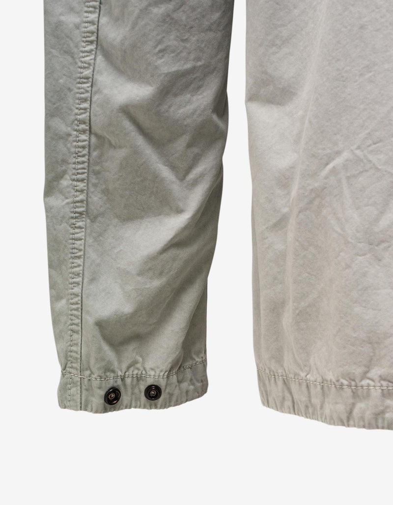 Stone Island Grey Brushed Cotton Canvas Zip Overshirt