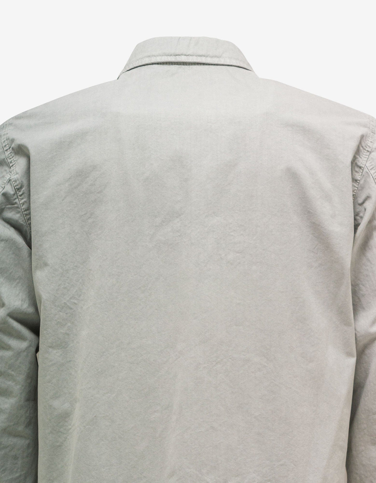 Stone Island Grey Brushed Cotton Canvas Zip Overshirt