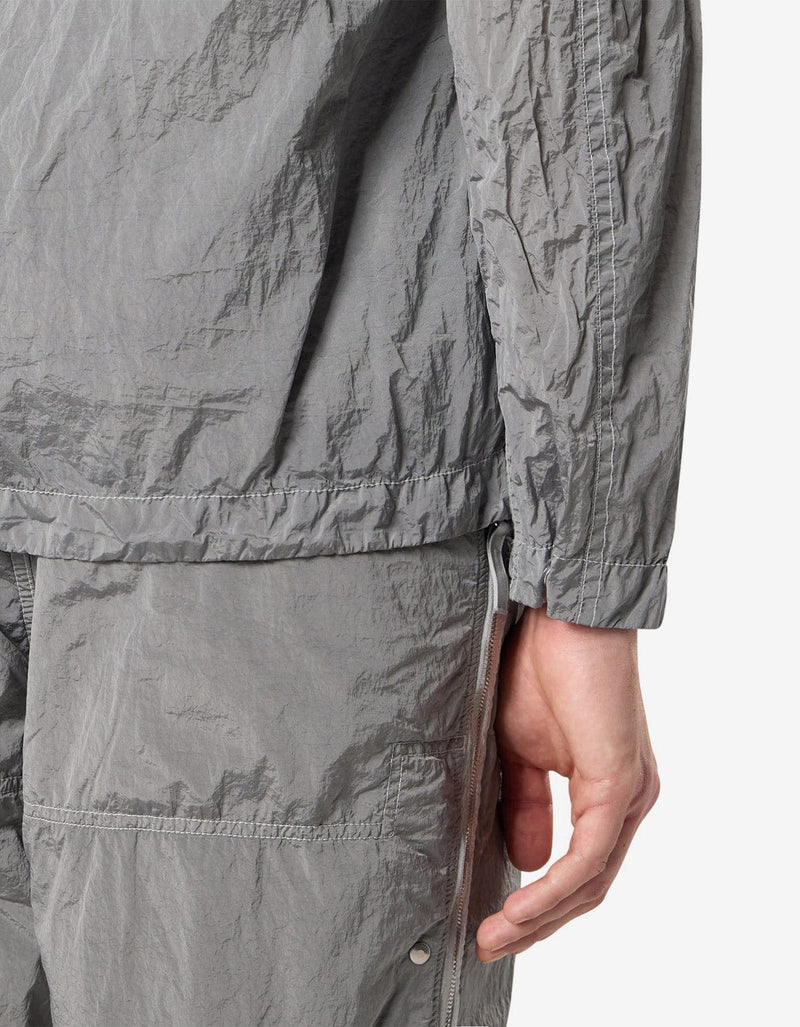 Stone Island Grey Compass Logo Nylon Metal Overshirt