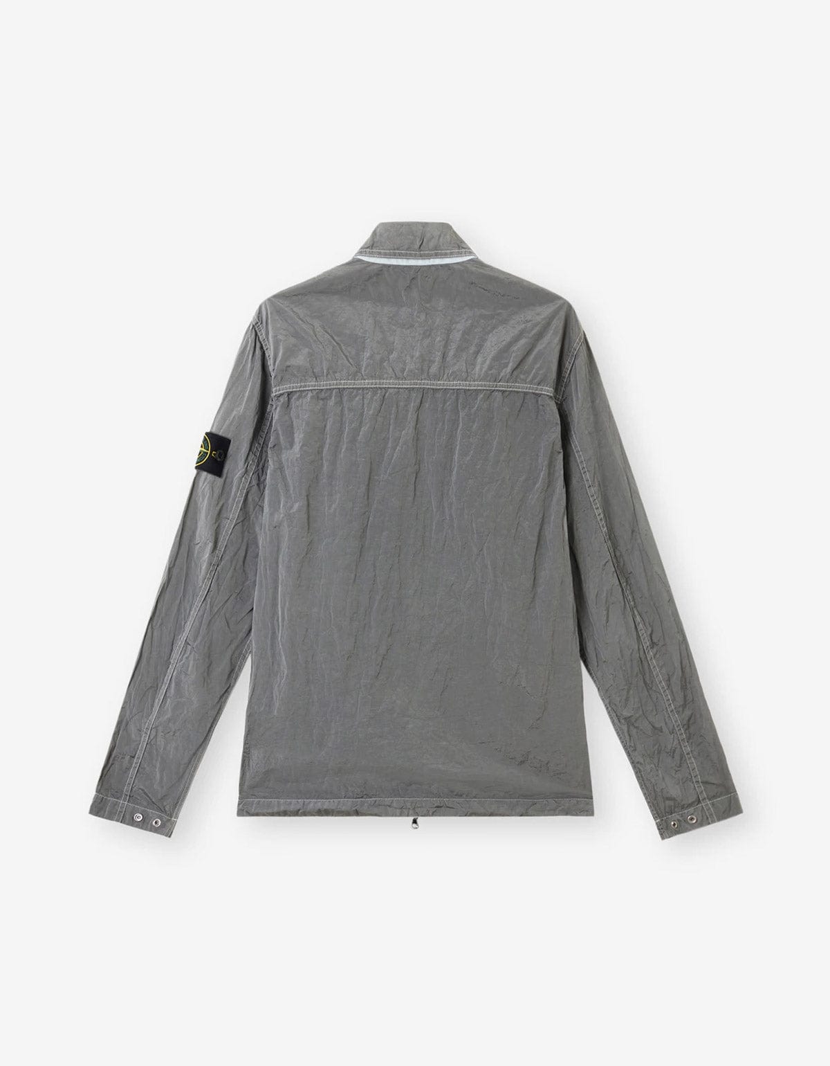 Stone Island Grey Compass Logo Nylon Metal Overshirt