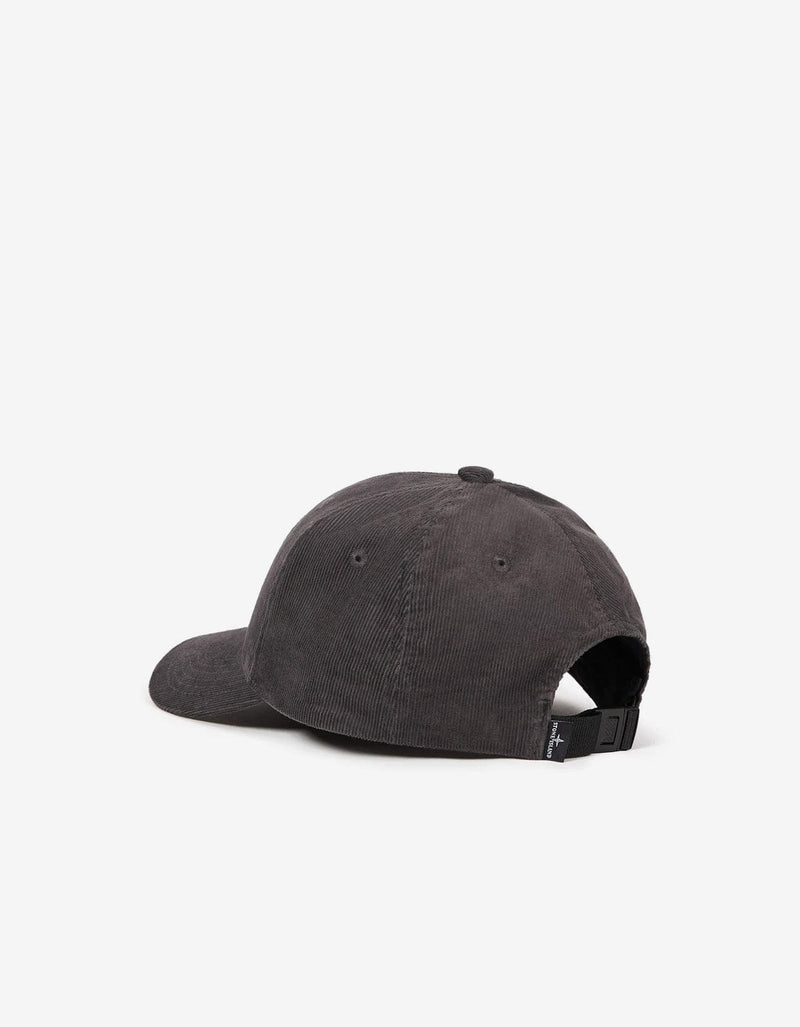 Stone Island Grey Corduroy Logo Cap