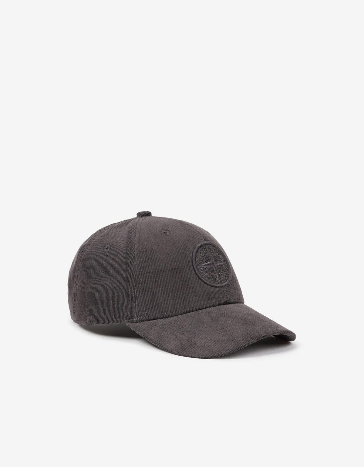 Stone Island Grey Corduroy Logo Cap