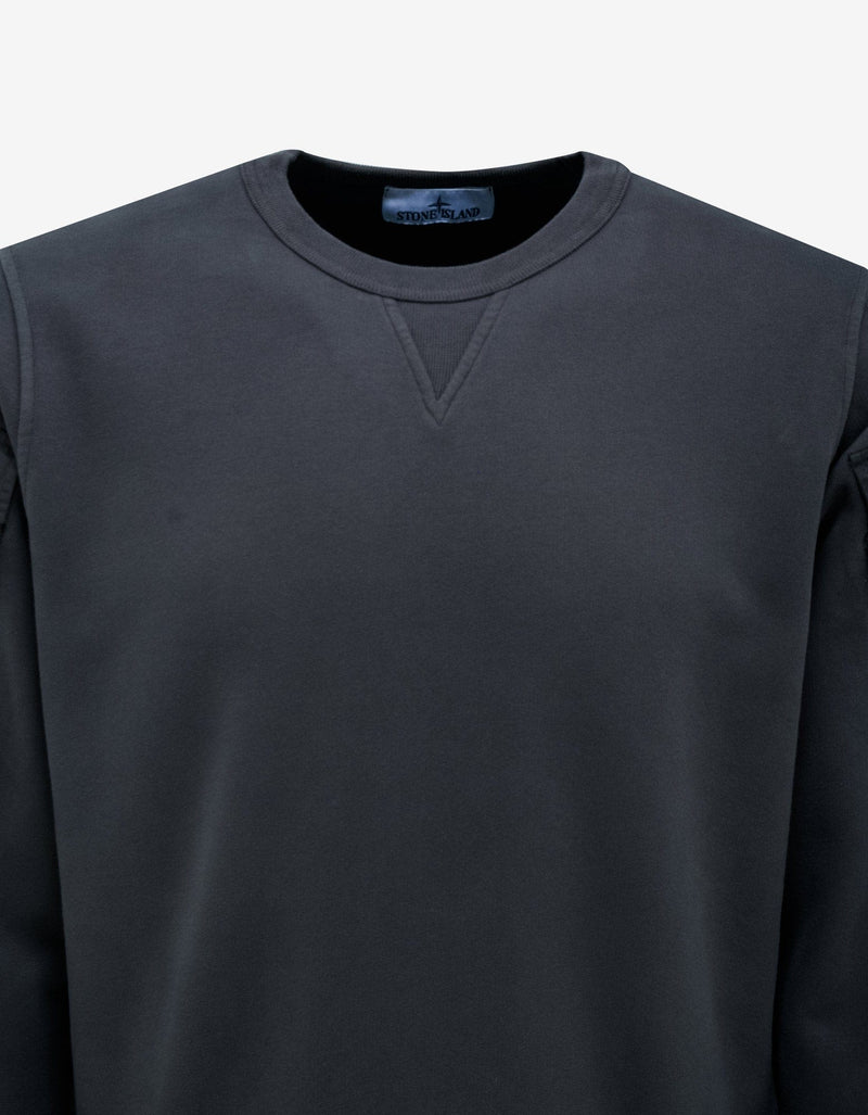 Stone Island Grey Garment Dyed Sweatshirt