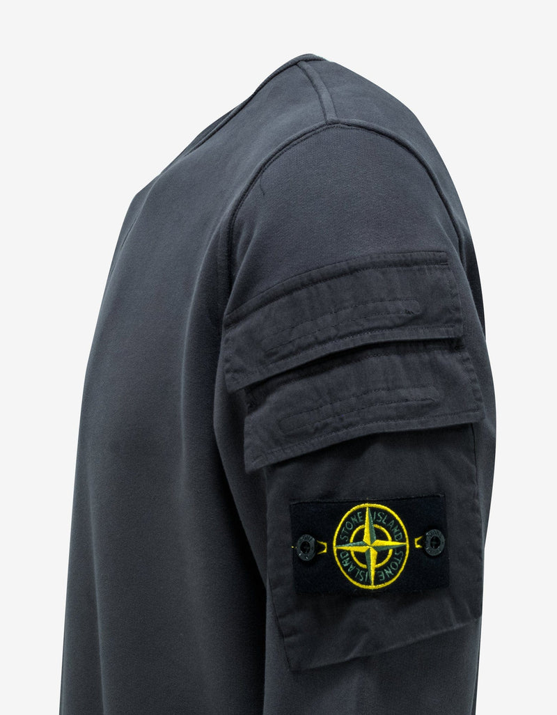 Stone Island Grey Garment Dyed Sweatshirt