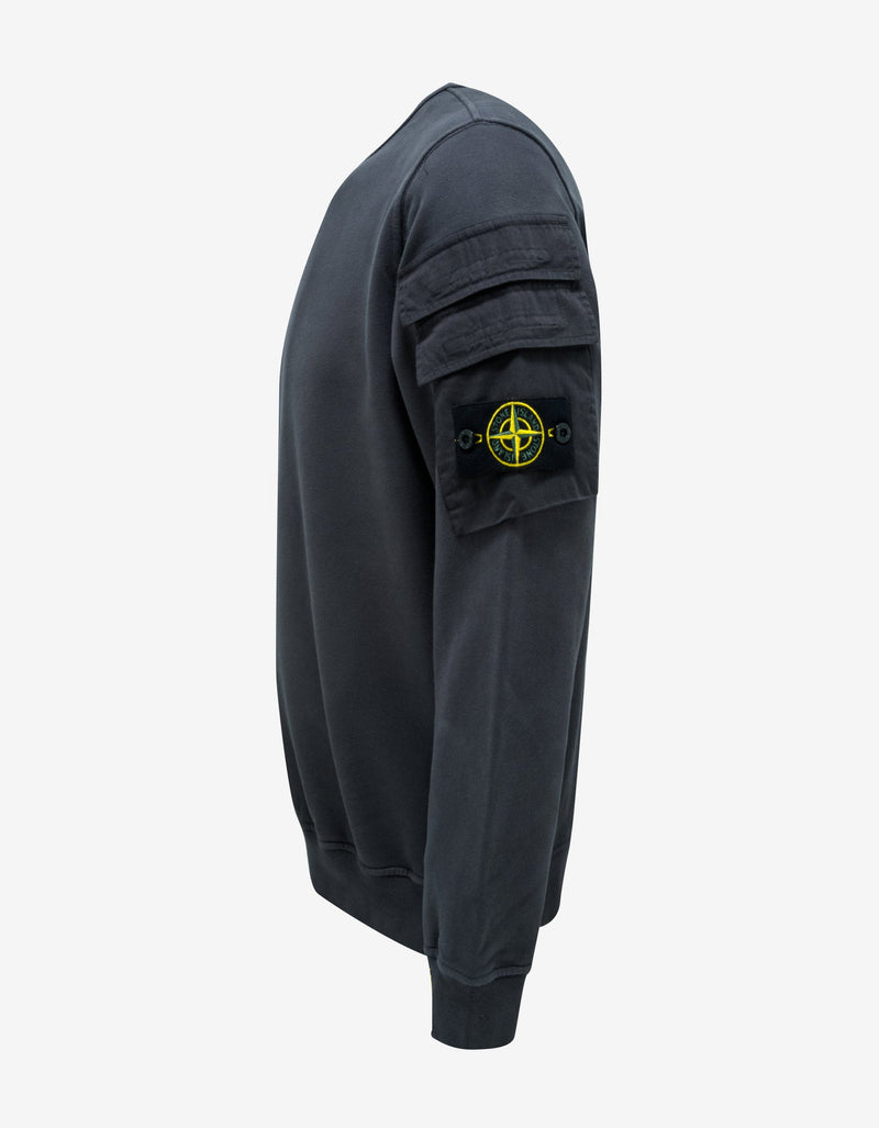 Stone Island Grey Garment Dyed Sweatshirt
