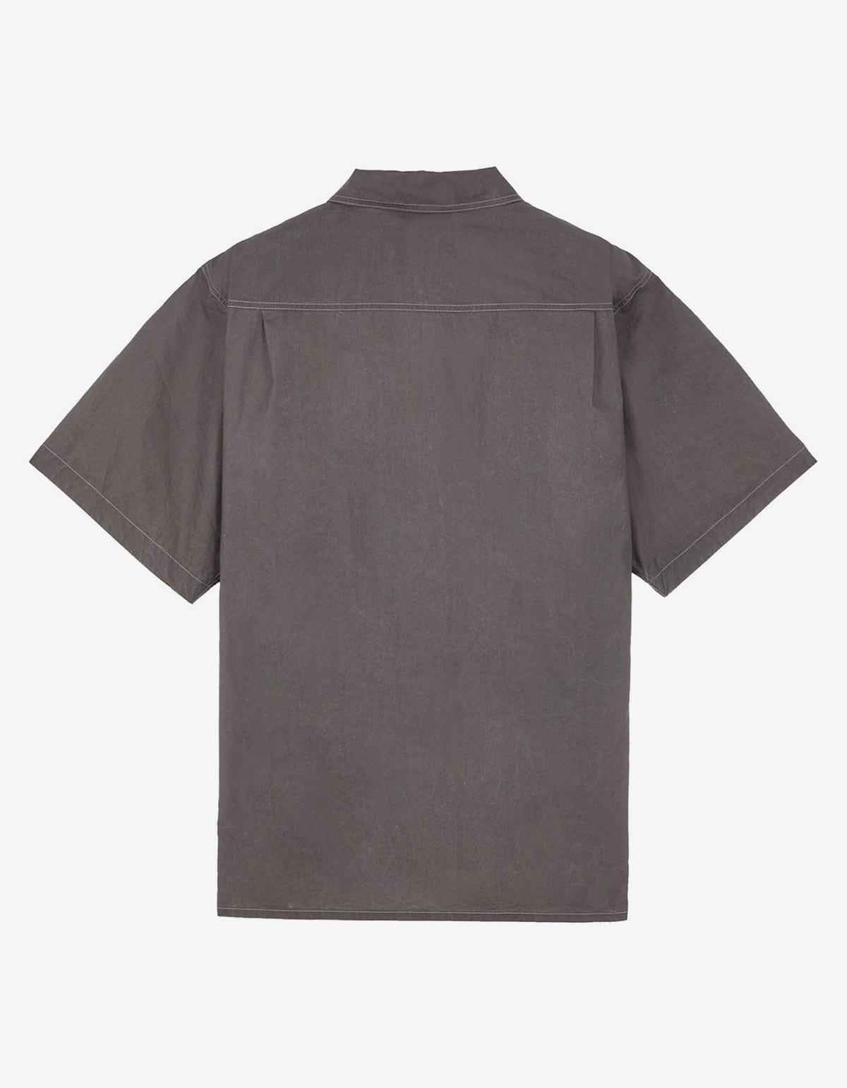 Stone Island Grey Pleated Short Sleeve Overshirt