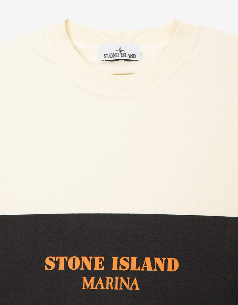 Stone Island Marina Ivory White Logo T-Shirt