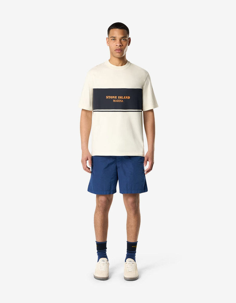 Stone Island Marina Ivory White Logo T-Shirt