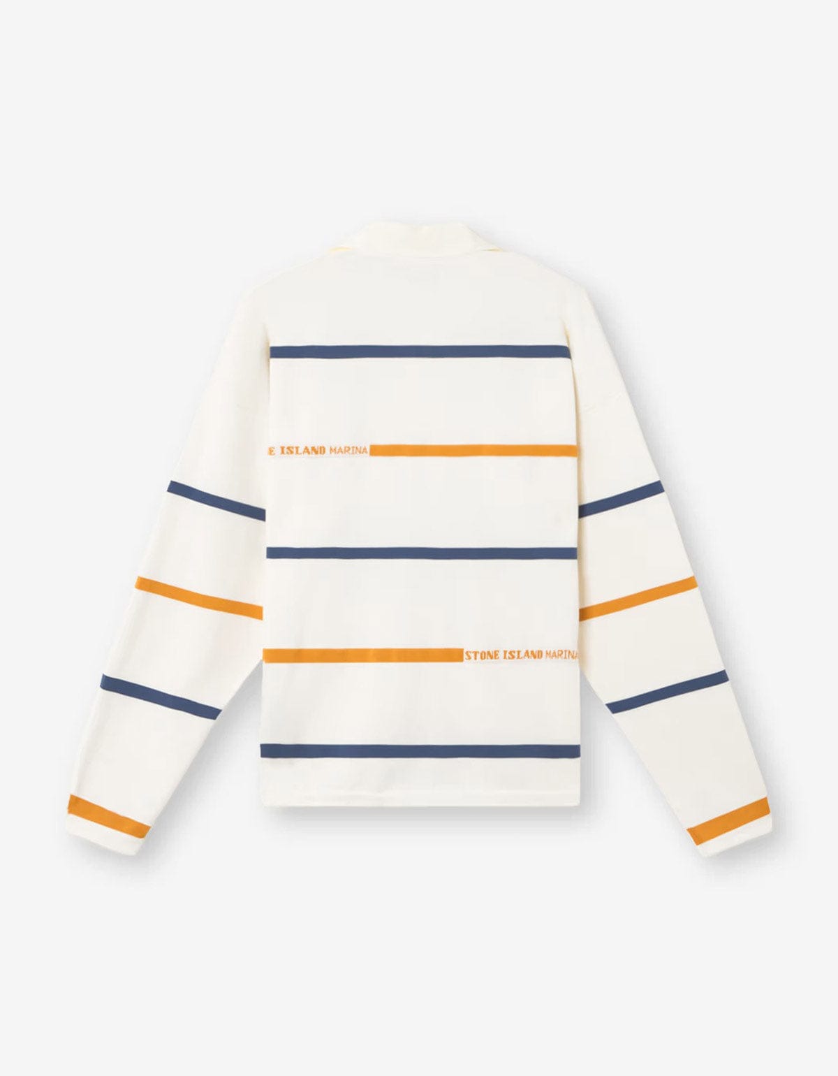 Stone Island Marina Ivory White Stripe LS Polo Shirt