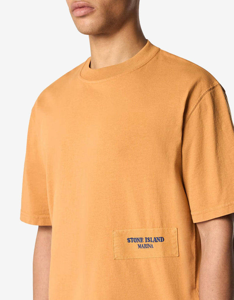 Stone Island Marina Orange Logo T-Shirt