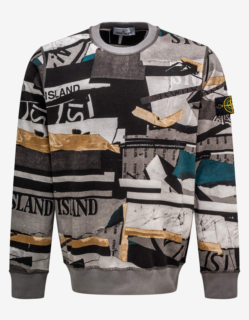 Stone Island Mixed Media Print Sweatshirt