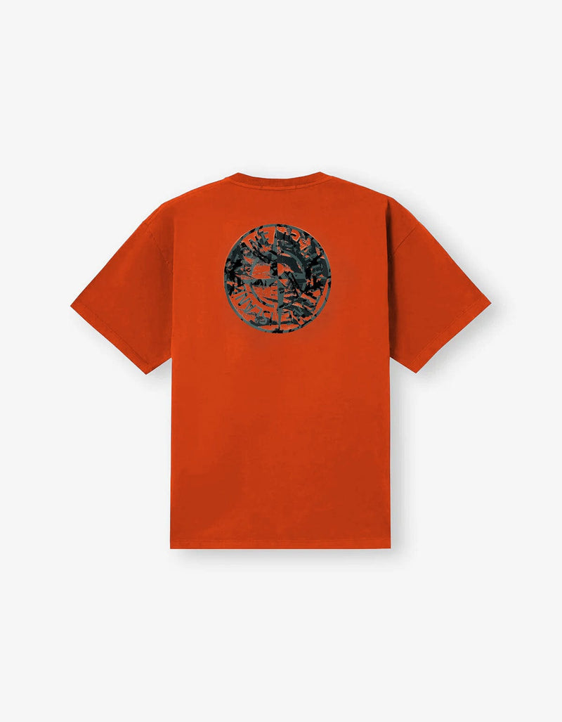 Stone Island Orange Compass Camo Print T-Shirt