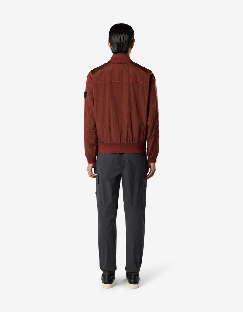 Stone Island Orange Nylon Metal Bomber Jacket