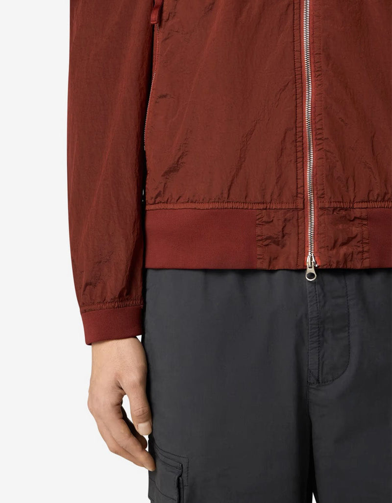 Stone Island Orange Nylon Metal Bomber Jacket