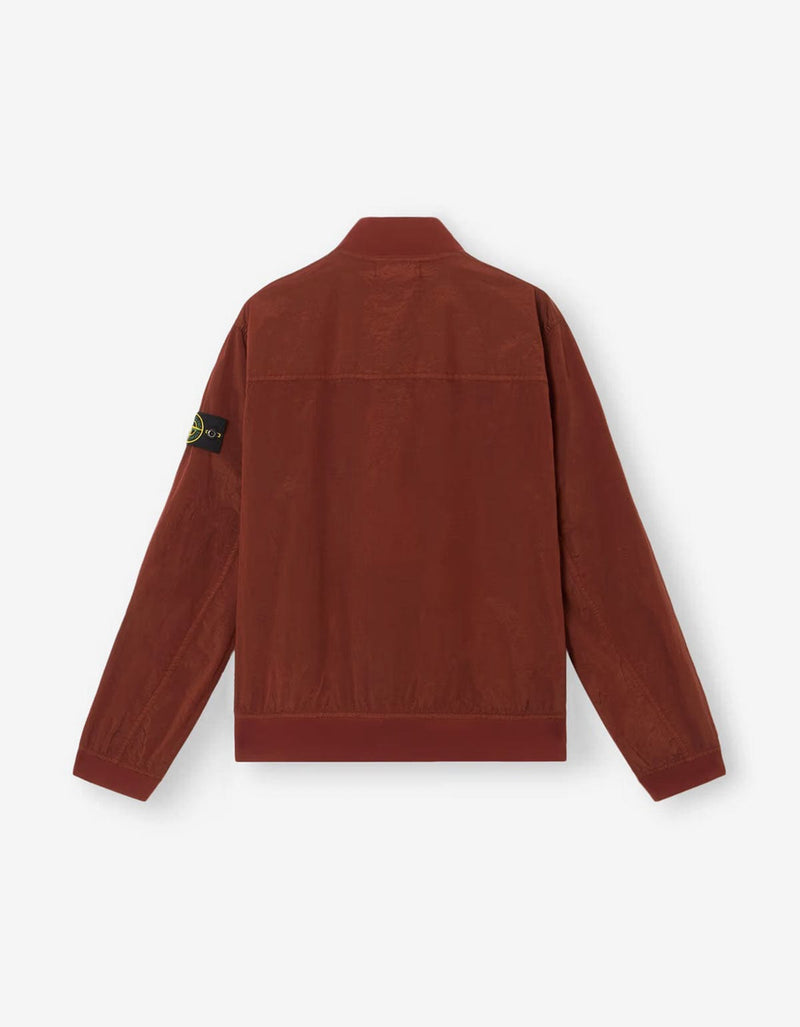 Stone Island Orange Nylon Metal Bomber Jacket