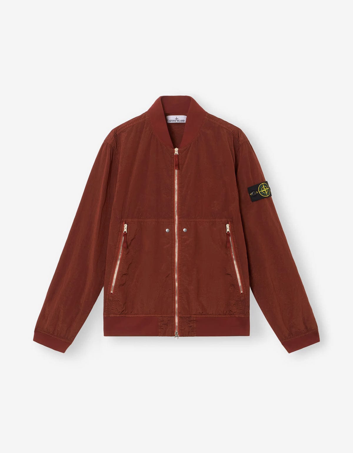 Stone Island Orange Nylon Metal Bomber Jacket