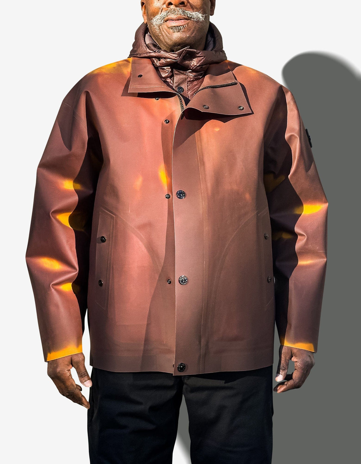 Stone Island Orange Poly Strata Ice Jacket