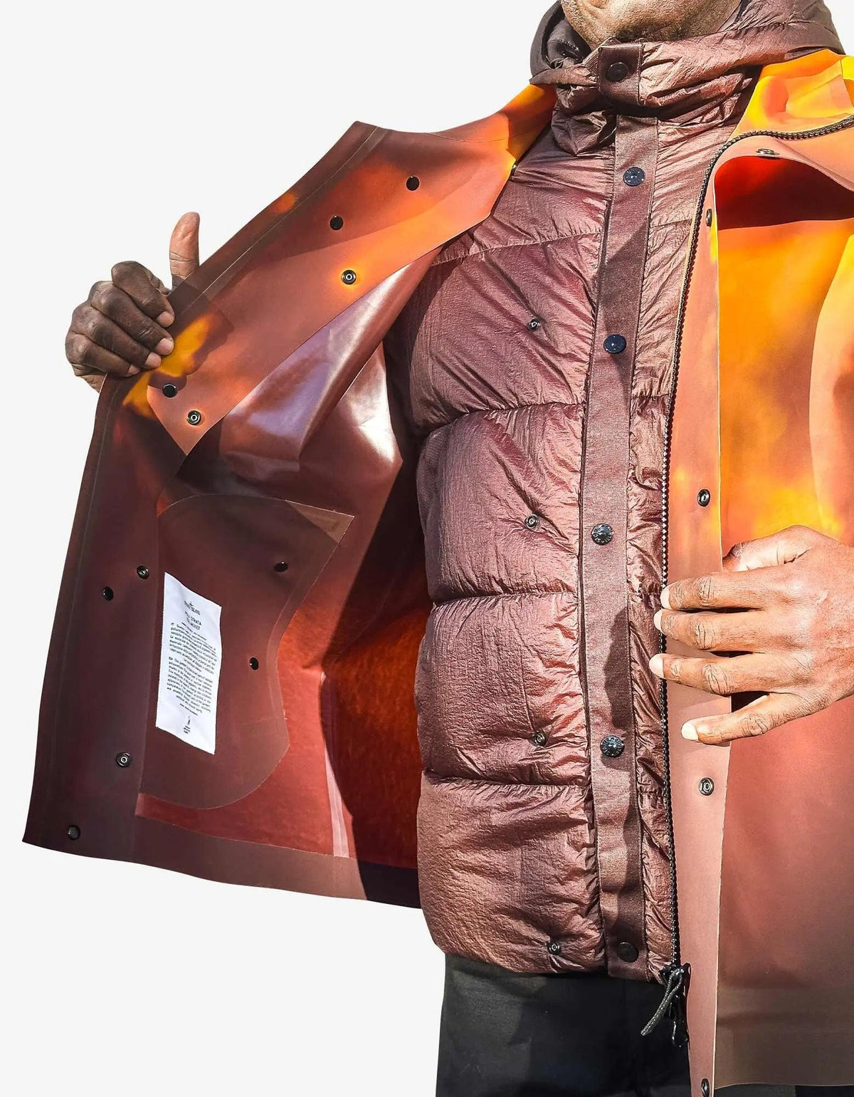 Stone Island Orange Poly Strata Ice Jacket