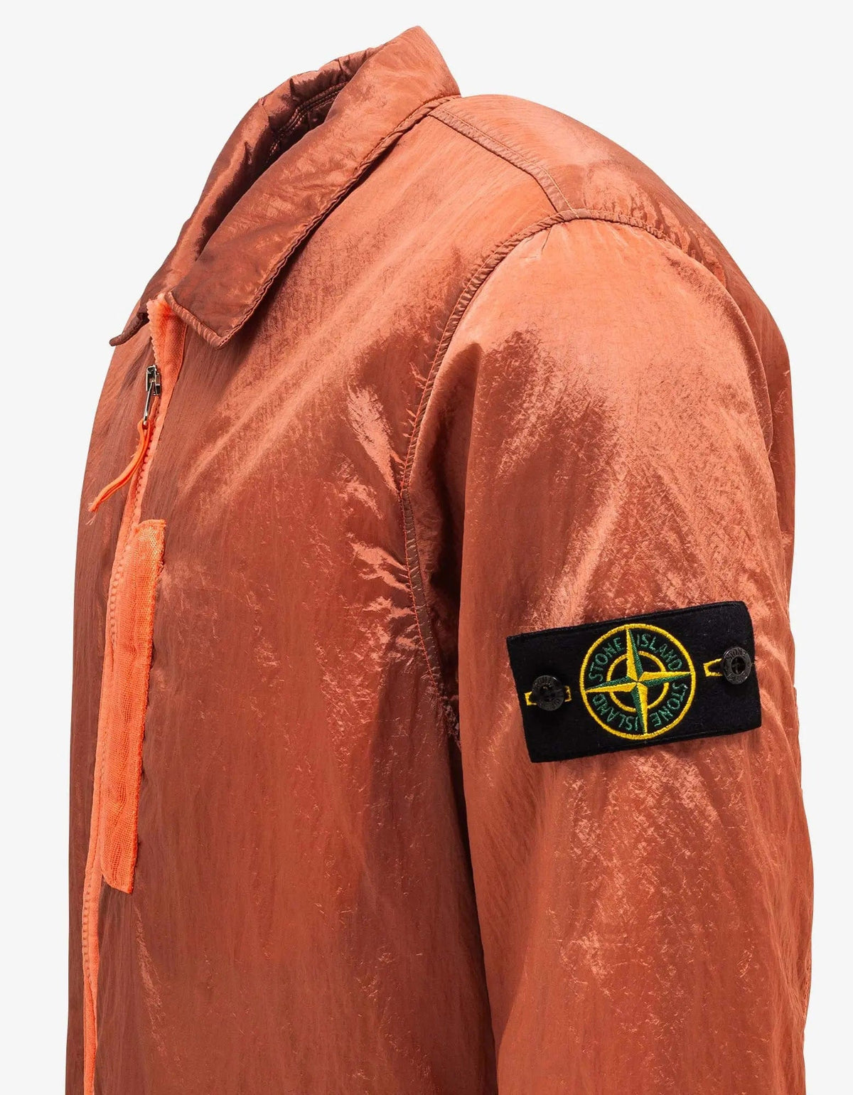 Stone island orange overshirt hotsell