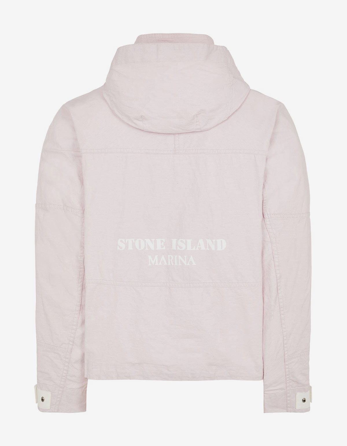 Stone Island Pink Pleated Linen Hooded Blouson