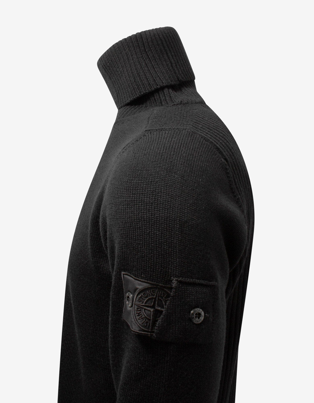 Stone Island Shadow Project Black Ribbed Turtleneck Sweater