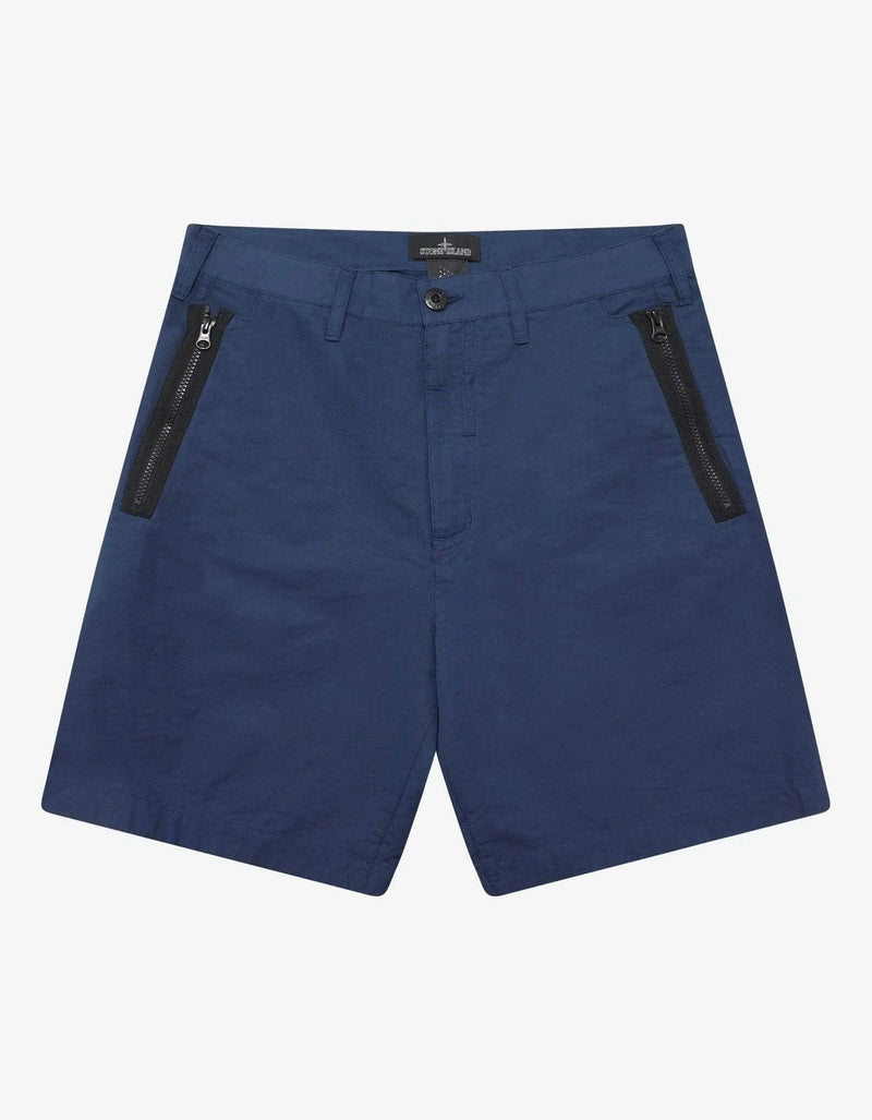 Stone Island Shadow Project Blue Zip Chino Shorts