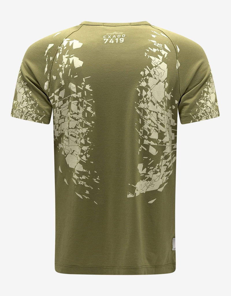 Stone Island Shadow Project Green Geometric Graphic T-Shirt