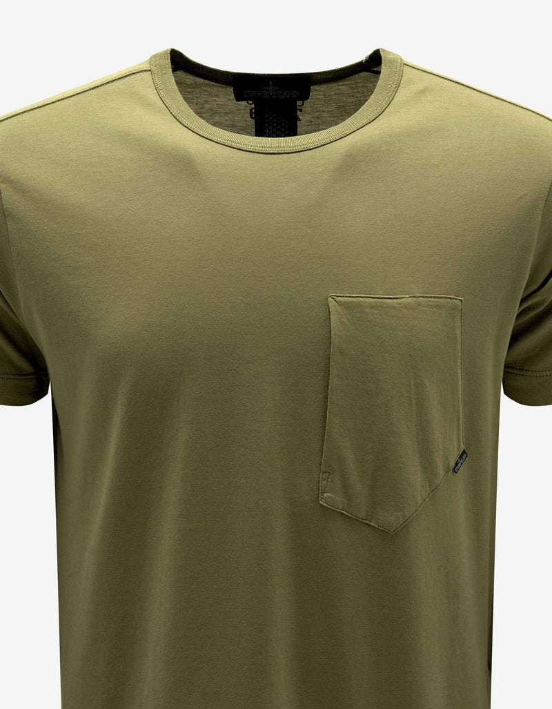 Stone Island Shadow Project Green Geometric Graphic T-Shirt