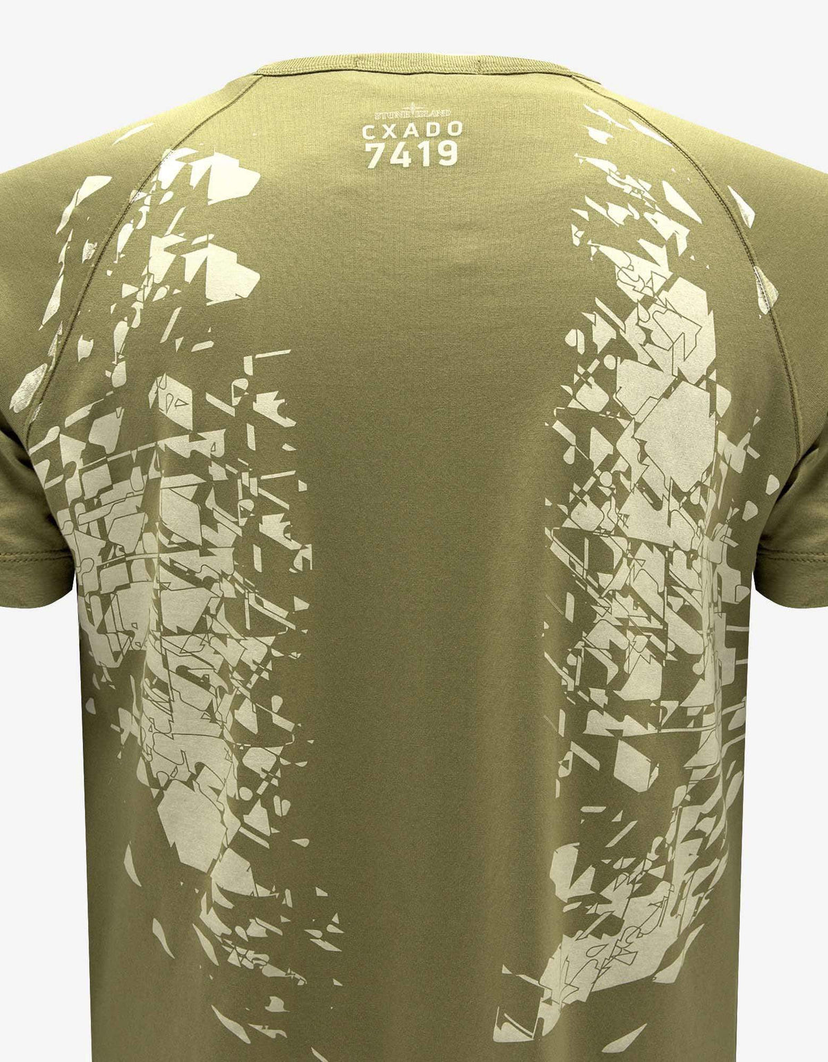 Stone Island Shadow Project Green Geometric Graphic T-Shirt