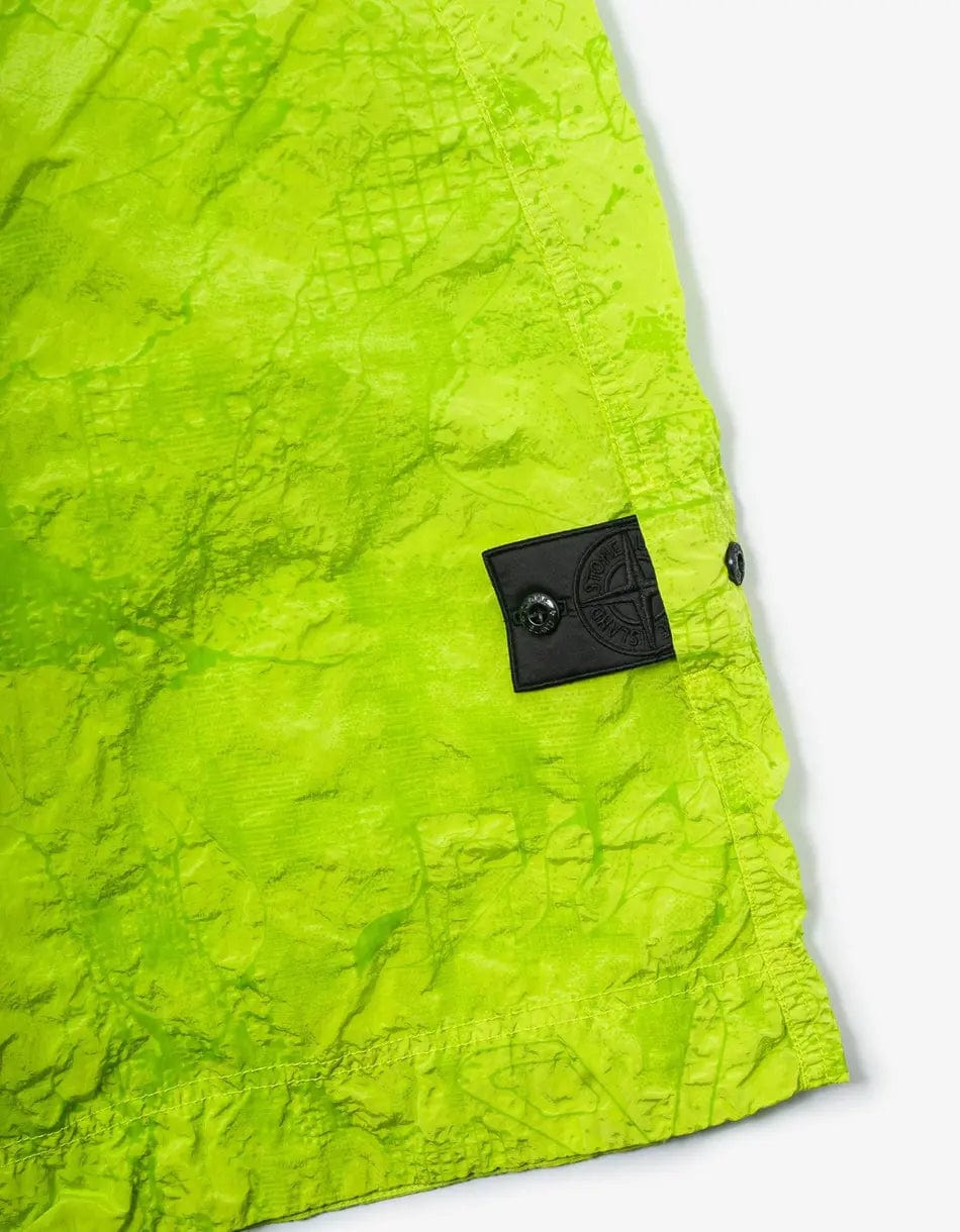 Stone Island Shadow Project Green Nylon Metal Waffle Swim Shorts