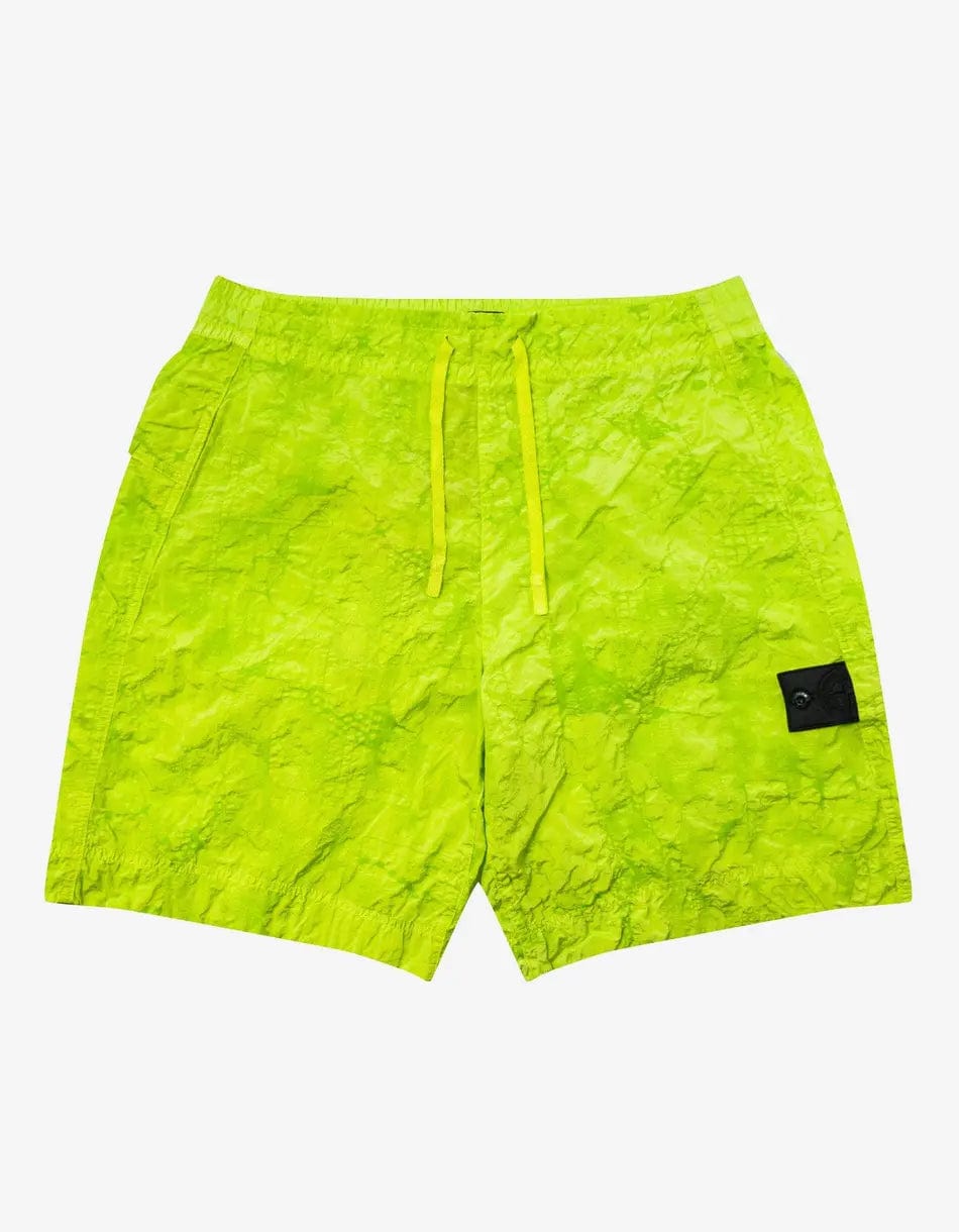 Stone Island Shadow Project Green Nylon Metal Waffle Swim Shorts